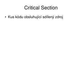 Critical Section