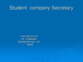 Student company Secretary