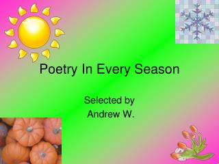 Poetry In Every Season