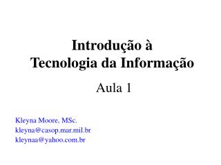 Introdução à Tecnologia da Informação