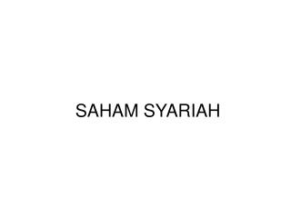 SAHAM SYARIAH