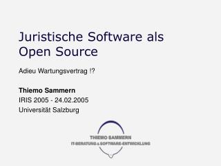 Juristische Software als Open Source