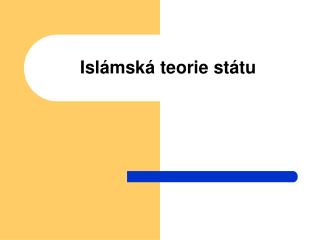 Islámská teorie státu