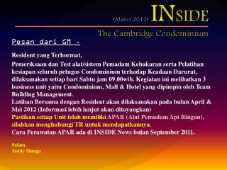 ( Maret 2012) IN SIDE The Cambridge Condominium