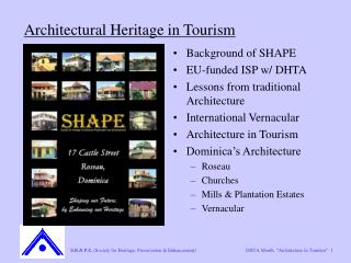 Architectural Heritage in Tourism
