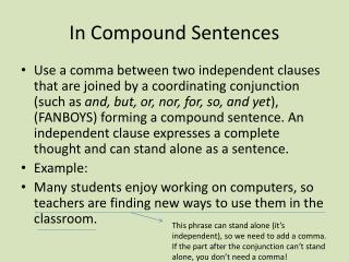 In Compound Sentences