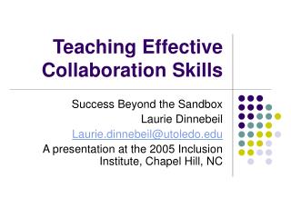 Teaching Effective Collaboration Skills