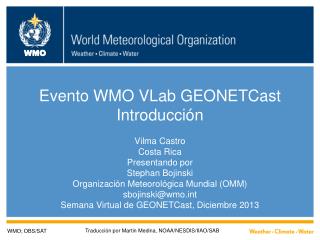 Evento WMO VLab GEONETCast Introducción