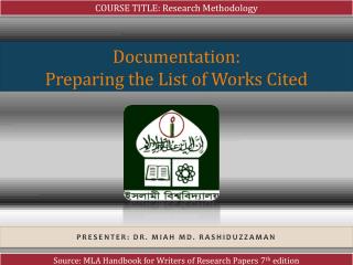 Documentation: Preparing the List of Works Cited