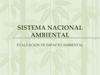 SISTEMA NACIONAL AMBIENTAL