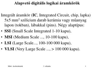 Alapvető digitális logikai áramkörök