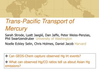 Trans-Pacific Transport of Mercury