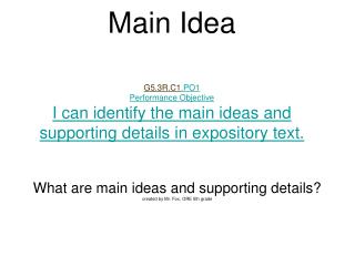 Main Idea