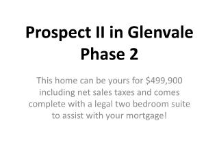 Westhills' Prospect II in Glenvale Phase 2