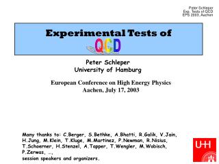 Experimental Tests of