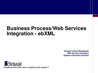 Business Process/Web Services Integration - ebXML