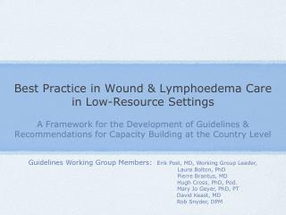 Best Practice in Wound &amp; Lymphoedema Care in Low-Resource Settings