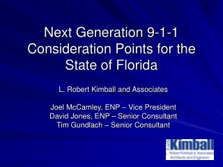 Next Generation 9-1-1 Consideration Points for the State of Florida