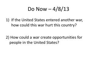 Do Now – 4/8/13