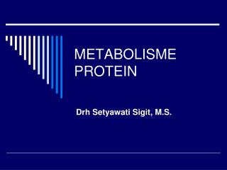 METABOLISME PROTEIN