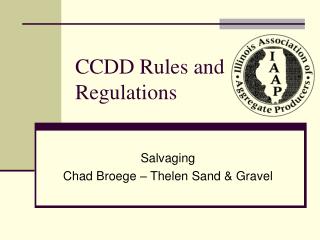 CCDD Rules and Regulations