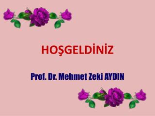 HOŞGELDİNİZ Prof . Dr. Mehmet Zeki AYDIN
