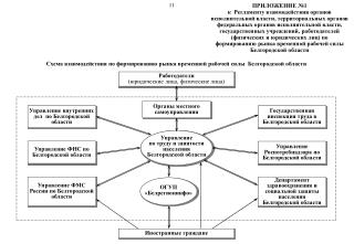 Схема взаимодействия по формированию рынка временной рабочей силы Белгородской области