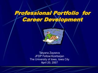 Professional Portfolio for Career Development