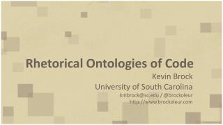 Rhetorical Ontologies of Code