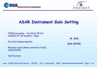 ASAR Instrument Gain Setting