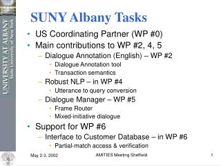 SUNY Albany Tasks