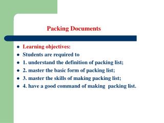 Packing Documents