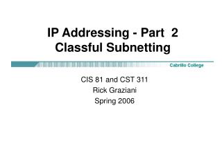 IP Addressing - Part 2 Classful Subnetting