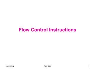 Flow Control Instructions