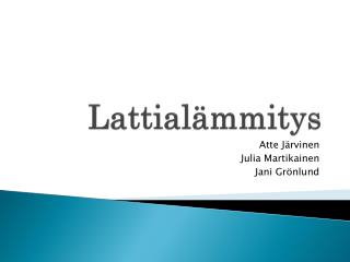 Lattialämmitys