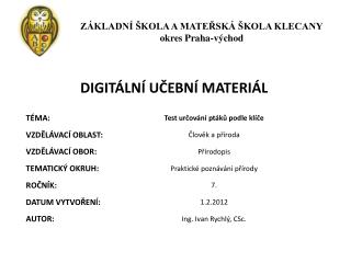 DIGITÁLNÍ UČEBNÍ MATERIÁL