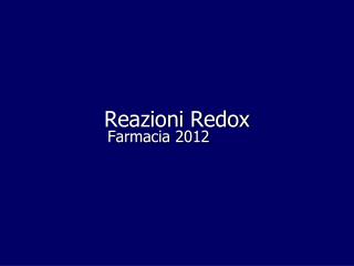 Reazioni Redox