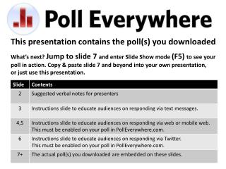 This presentation contains the poll(s) you downloaded