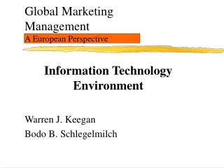 Global Marketing Management A European Perspective