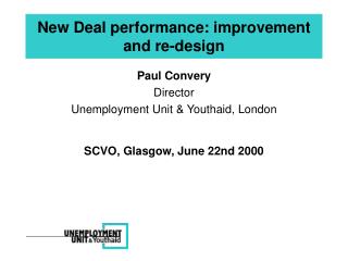 New Deal performance: improvement and re-design