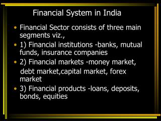 Financial System in India