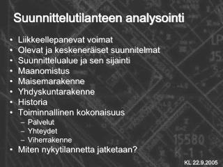 Suunnittelutilanteen analysointi