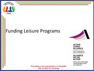 Funding Leisure Programs