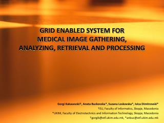 GRID ENABLED SYSTEM FOR MEDICAL IMAGE GATHERING, ANALYZING, RETRIEVAL AND PROCESSING