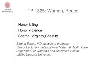 ITP 1325: Women, Peace