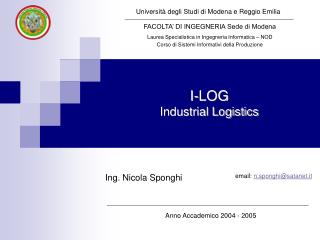 I-LOG Industrial Logistics