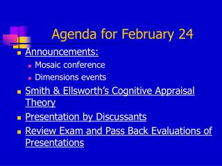 Agenda for February 24
