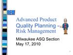 Advanced Product Quality Planning Risk Management
