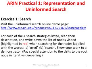 ARIN Practical 1: Representation and Uninformed Search