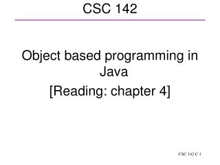 CSC 142